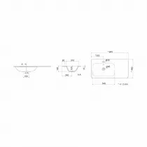 PROMO -30% : Ensemble UNIIQ 90cm 2 tiroirs / 1 porte Laque vert Bosque + Plan-vasque Solidsurface