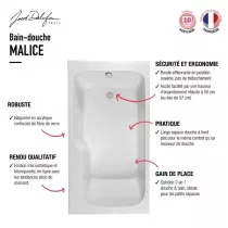 PROMO -40% : PACK baignoire MALICE 170x90cm bain-douche Jacob Delafon (tablier & pare-bain en option) 