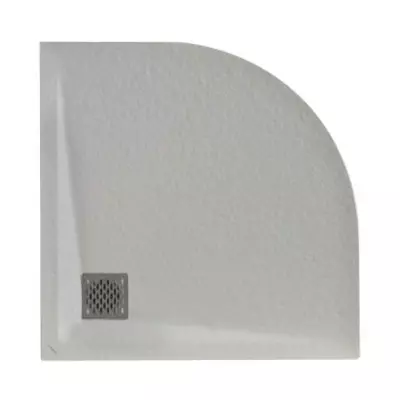 Receveur 1/4 de rond r�sine McBath Malenke Nox Stone Q5 Gris perle