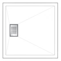 Receveur carré Kinesurf 80x80cm anti-dérapant Blanc - KINEDO Réf. RD520AD