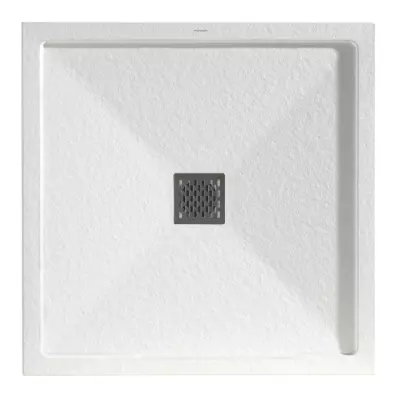 Receveur carr� r�sine McBath Malenke Cover Stone Q3 Blanc