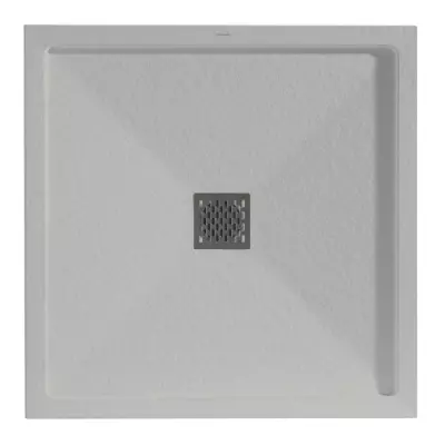 Receveur carr� r�sine McBath Malenke Cover Stone Q3 Gris perle 