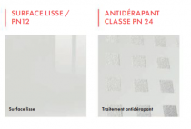 Receveur carré Space Minéral 100x100cm texture antidérapante PN24 Gris Clair - LEDA Réf. L12SM9C100AD9