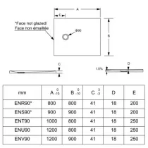 Receveur c&eacute;ramique 90 x 90 cm - extraplat Blanc mat antid&eacute;rapant PN24 - JACOB DELAFON R&eacute;f. ENS90-220