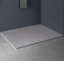 Receveur extra-plat Kineline 80x80cm Biolex Gris Pierre - KINEDO Réf. RD320P