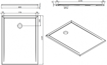 Receveur extra-plat Stepin 120x90cm Blanc - SANINDUSA Réf. 107612004