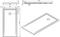 Receveur extra-plat Stepin 140x70cm Blanc - SANINDUSA Réf. 107622004