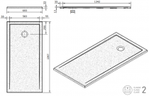 Receveur extra-plat Stepin 140x70cm Blanc antidérapant - SANINDUSA Réf. 107622004AD