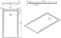 Receveur extra-plat Stepin 140x80cm Blanc  - SANINDUSA Réf. 107632004