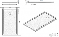 Receveur extra-plat Stepin 140x80cm Blanc antidérapant  - SANINDUSA Réf. 107632004AD