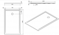 Receveur extra-plat Stepin 140x90cm Blanc - SANINDUSA Réf. 107642004