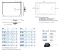 Receveur Kinesurf Nova 100x90cm Lin mat  - KINEDO Réf. RD1235LM