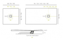 Receveur rectangulaire Alicante 180x80cm Solidstone Blanc - OZE Réf. ALICANTE190X90B