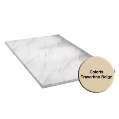 Receveur r�sine McBatch Mirage Decornox Stone Travertino Beige largeur 90cm