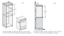 Réfrigérateur 1 porte intégrable 104+15l E à pantographe - MIELE Réf. K 7126 E
