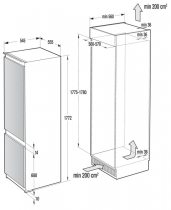 Réfrigérateur combiné intégrable 160+69l D à pantographe - ASKO Réf. RFN31842EI