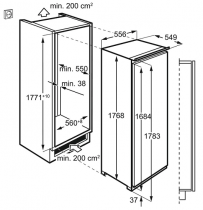Réfrigérateur combiné intégrable 310l A++ à pantographe - AEG Réf. SKE818E1DC