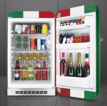 Réfrigérateur Happy bar 1 porte 130l A++ Drapeau italien charnières à droite - SMEG Réf. FAB10HRDIT2