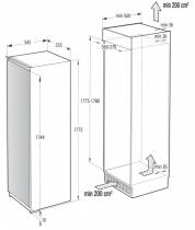 Réfrigérateur intégrable 300l D à pantographe - ASKO Réf. R31842I