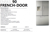Réfrigérateur No Frost 596l STEEL Enfasi French Door 90cm en finition inox
