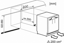 Réfrigérateur porte tiroir sous-plan encastrable 123l A++ à pantographe - MIELE Réf. K31252Ui