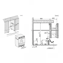 Réfrigérateur porte tiroir sous-plan encastrable 132l E à pantographe - MIELE Réf. KU7030D / 12519150