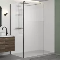 Renvoi d\'angle Solo Design 70cm verre flute profilé Noir mat - KINEDO Réf. PA8280NMFLTE