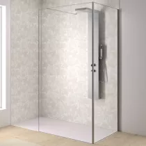Renvoi d\'angle Solo Design 70cm verre transparent profilé Inox brossé - KINEDO Réf. PA8280ITNE