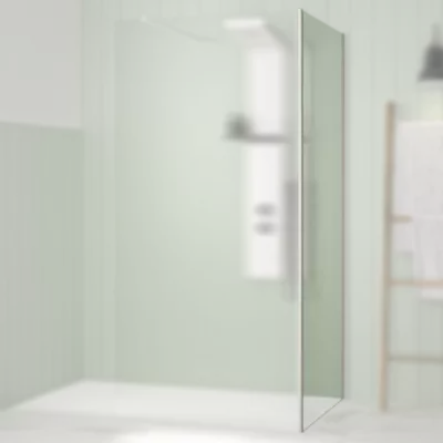 Renvoi d\'angle Solo Design 80cm verre flute profil� Blanc grain� - KINEDO R�f. PA8281BGFLTE