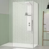 Renvoi d\'angle Solo Design 80cm verre tissage profilé Graphite brossé - KINEDO Réf. PA8281GTSGE