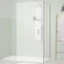 Renvoi d\'angle Solo Design 80cm verre tissage profilé Inox brossé  - KINEDO Réf. PA8281ITSGE