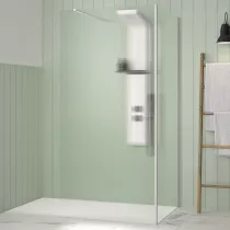 Renvoi d\'angle Solo Design 90cm verre flute profilé Blanc grainé  - KINEDO Réf. PA8282BGFLTE