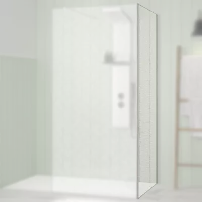 Renvoi d\'angle Solo Design 90cm verre tissage profil� Blanc grain� - KINEDO R�f. PA8282BGTSGE
