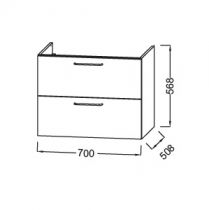 S/Table Odeon RG 70cm 2T Blanc - JACOB DELAFON Réf. EB2521-R5-N18