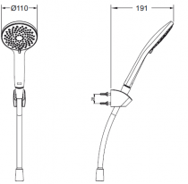 Set de douche Basic 110 Chromé - JACOB DELAFON Réf. E31179-CP