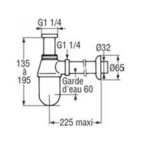 Siphon à culot pour lavabo Chrome - JACOB DELAFON Réf. E78286-CP