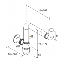 Siphon Conex laiton Chromé - SALGAR Réf. 103976