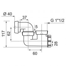 SIPHON DE BAIGNOIRE A SORTIE ORIENTABLE PRO - WIRQUIN Réf. 30720448