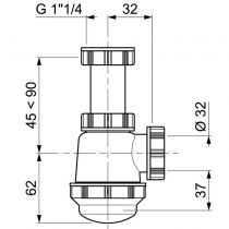 Siphon de lavabo réglable à culot court - WIRQUIN 30720397