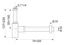 Siphon design Linéis Chromé - WIRQUIN Réf. 30720423