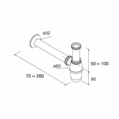 Siphon Smart laiton Chrom� - SALGAR R�f. 103975