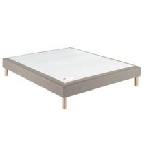 Sommier BRUYERE Medium 3 zones - 140 x 190 cm - Finition tissu chiné Naturel - EPEDA AG1290614019000