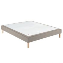 Sommier double BRUYERE Medium 3 zones - 140 (2x70) x 190 cm - Finition tissu chiné Naturel - EPEDA IB1361614019004