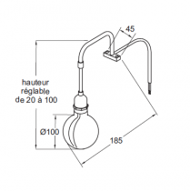 Spot LED Industrie Suspendue Noir - Jacob Delafon Réf. EB1278-BL