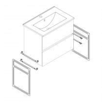 Structure basse LLOYD Blanc ou noir mat à l\'unité - SALGAR Réf. 97718/97721