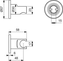 Support de douchette rond Gris magnétique - Ideal Standard Réf. BC806A5