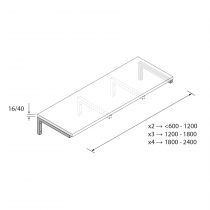 Support plan de toilette en L Noir - SALGAR Réf. 91494