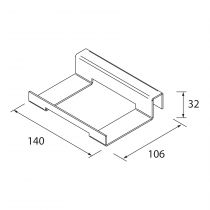 Support pour sèche-cheveux/fer à repasser LLOYD BLANC MAT 140 x 32 x 106 mm - SALGAR Réf. 97661