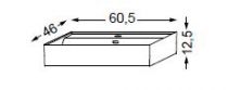 TABLE CERAMIQUE HALO L:605 MONOVASQUE BLANC BRILLANT - SANIJURA Réf. 551900