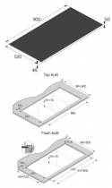 Table de cuisson 90cm 6 zones Noir satiné - ASKO Réf. HI5954FBG1